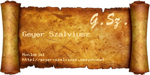 Geyer Szalviusz névjegykártya